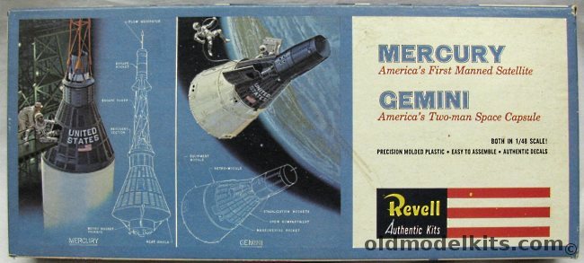 Revell 1/48 Mercury and Gemini Capsules, H1834-100 plastic model kit